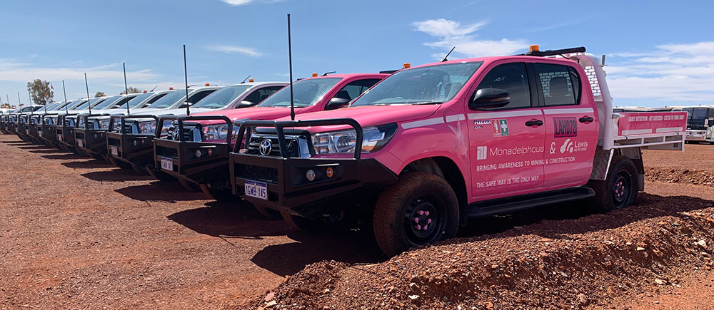 pink cancer awareness mine spec ute - GET CHECKED, Cancer Awareness Utes